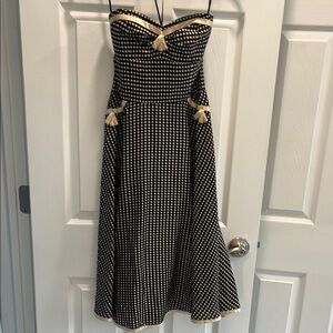 Phoebe Couture Black and White Embellished Bustier Dress